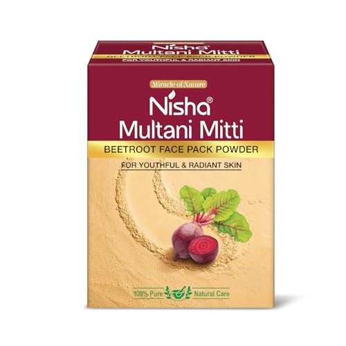 Image of Nisha Beetroot Multani Mitti for Face 100g | Fuller's Earth Powder | Natural Oil Control, Acne & Tan Removal | Skin Brightening Face Pack