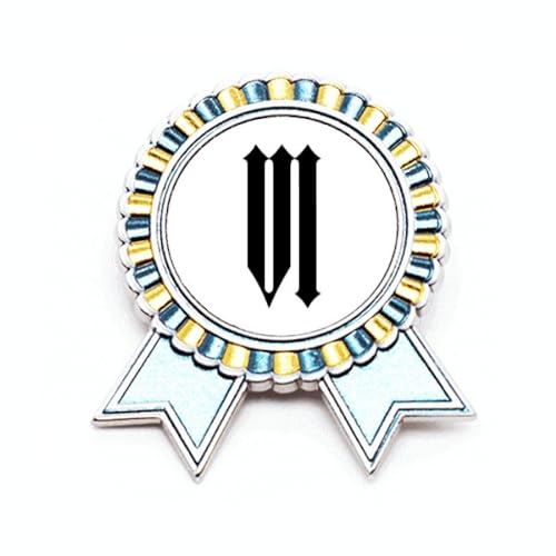 Broche avec chiffres romains 6 en métal noir taille M pour veste et manteau