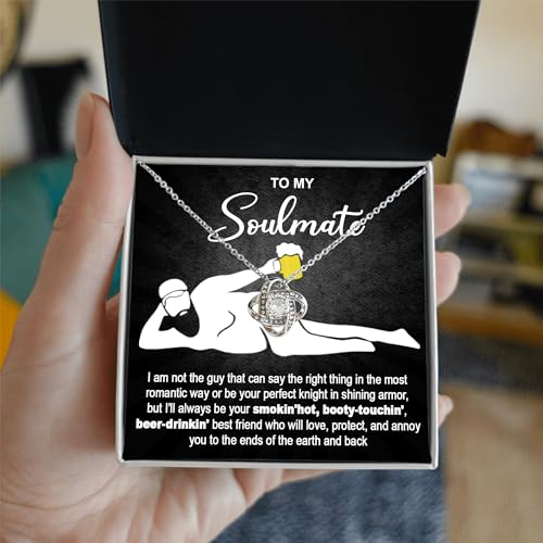 To My Soulmate Necklace For Women, Gift For Wife, Necklace For Girlfriend, Wife Necklace From Husband, Soulmate Gifts For Her, Funny Girlfriend Gifts From Boyfriend, Soulmate Necklace For Her3