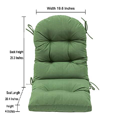 Image of QILLOWAY Outdoor High Back Chair Cushion for Adirondack, All Weather Rocking Chair Cushions Thick Padded Replacement for Patio Furniture Set of 4,Dark Green