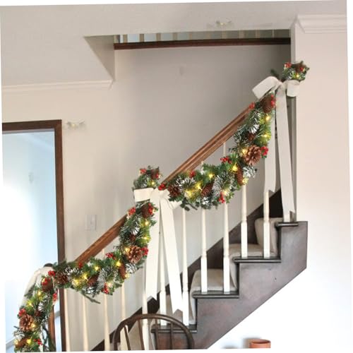 Guirlande de Noël prélite 180cm pour manteau de cheminée sans aiguilles