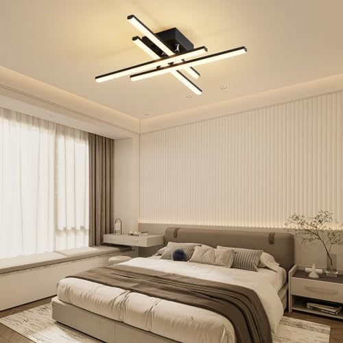 ORANOOR Luz de teto LED moderna com controle remoto, luzes de teto de LED reguláveis para quarto, sa