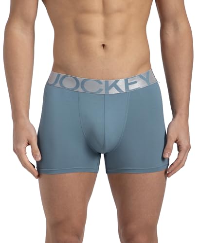 Image of Jockey IC28 Men's Tactel Microfiber Elastane Stretch Solid Trunk with Moisture Move Treatment