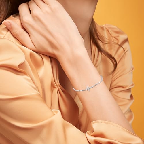 Midir&Etain Cross Bracelet 925 Sterling Silver Faith Christian Religious Anklet Bracelet Christian Cross Jewelry Gifts for Women4