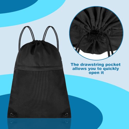 Image of TILYMOL Drawstring Backpack Gym Bag - String Gym Bag for Men & Women, Lightweight Cinch Sports Sackpack for Beach, Travel, Yoga, Swimming, Black