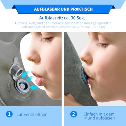 Nevife Aufblasbares Donut Sitzkissen, Orthopädisches Sitzkissen mit Höhenverstellung - Weiches & Atmungsaktives Druckentlastungskissen für Büro, Homeoffice, Autofahrten und Lange Sitzzeiten