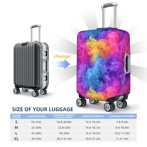 Rainbow Smoke Pattern Elastic Travel Luggage Covers Dustproof Scratch-Resistant Suitcase Protector Fit 22-24 Inch4
