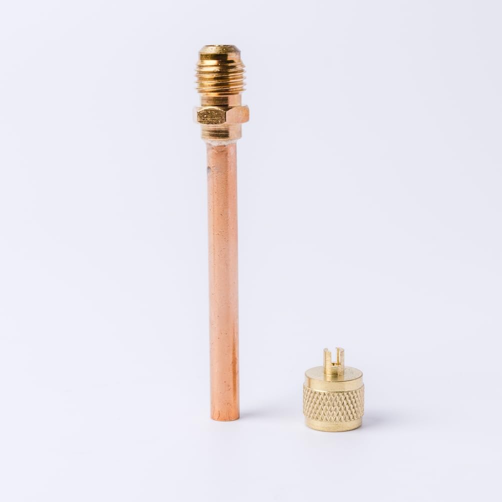 Refrigeration Schrader Valve 3 Pcs – Brass Copper Stem Service Access Fitting for HVAC, Mini Split AC, and Charging Line Maintenance