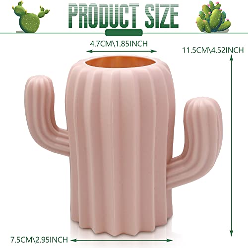 LeonBach 3 Pack Cactus Pen Holders for Desk,Cute Pencil Holders Succulent Pen Cups Cactus Office Classroom Decor Boho Desk Accessories Makeup Brush Holder Toothbrush Holder for Home School Office - Image 4