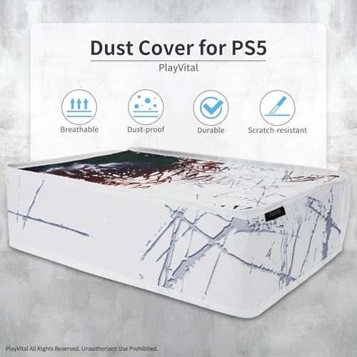 Image of PlayVital Nylon Horizontal Dust Cover for ps5, Soft Neat Lining Dust Guard, Anti Scratch Waterproof Cover Sleeve for ps5 Console Digital Edition & Disc Edition - Clown Hahaha