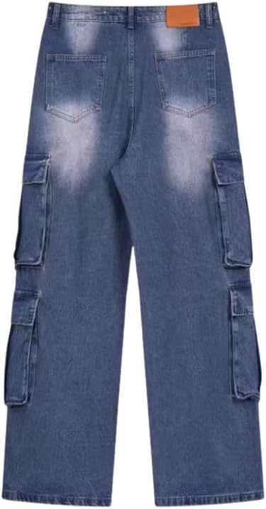 Baggy Cargo Jeans for Women Men Y2K Cargo Denim Sweatpants Low Rise Wide Leg Pants Streetwear Clothes - Image 6