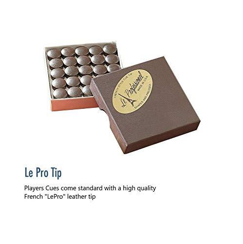 Players G-2290 Graphic Natural Birds-Eye Maple With Walnut-Stained Points And White Diamonds Cue, 19-Ounce #TOP3