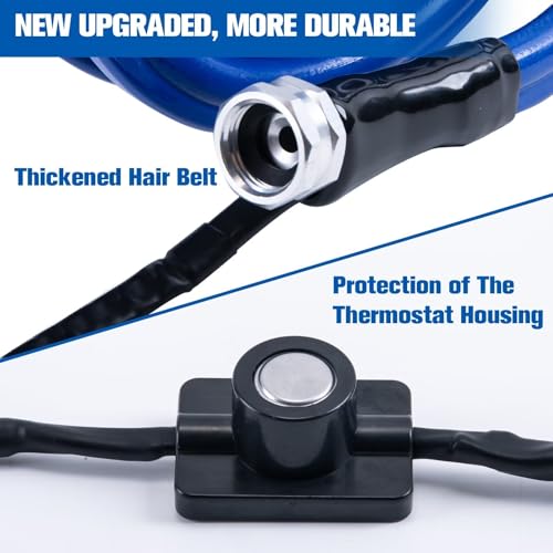 Image of CHANGE MOORE Heated RV Water Hose - 12' 1 /2 inch Inside Diameter -4 Anti-Freeze, Thermostat, Thickened Heat Belt, Drinking Water Hose