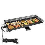 AEWHALE 35' Electric Nonstick Extra Large Griddle Grill-Teppanyaki Grill BBQ Indoor/Outdoor with Adjustable Temperature,Detachable for Easy Cleaning,Extra Wide(3m cable)