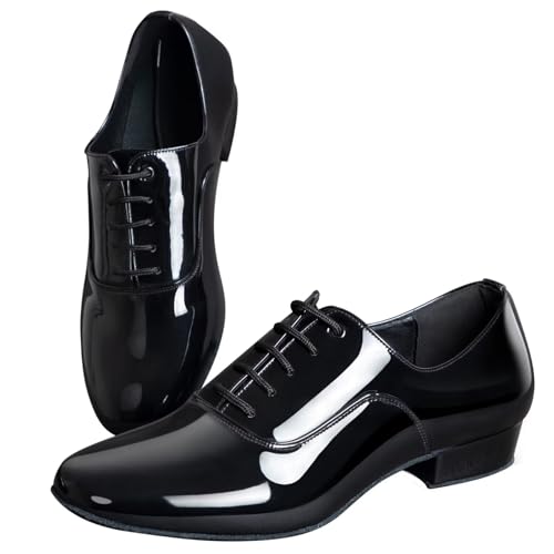ARCLIBER Mens Dance Shoes Ballroom PU Leather Black Dancing Shoes for Men Sole Tango Salsa Latin3
