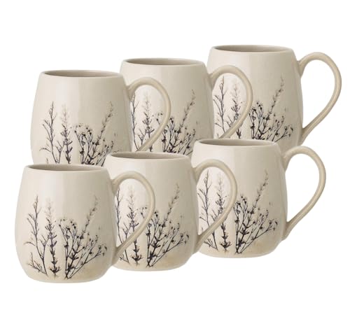 Bloomingville Bea - Juego de 6 tazas de cerámica (400 ml)