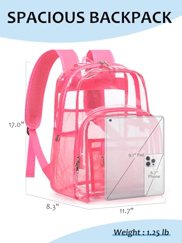 Image of Clear Backpack for School, Heavy Duty Transparent Bookbag