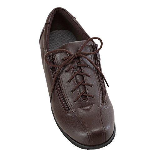 介護シューズ あゆみ コンフォートIII 外出用 茶 5L 27.0-27.5cm 足囲7E 片足(右足)