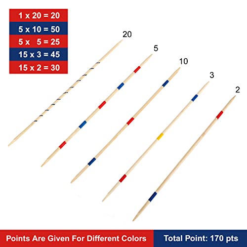 Juego clásico de palillos de bambú 12 pulgadas 41 piezas miniatura 4