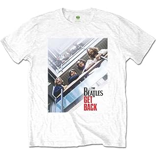 Rock Off The Beatles T-shirt « Get Back Poster » (Blanc) - Les Beatles, Paul McCartney, John Lennon, RIngo Starr, George Harrison