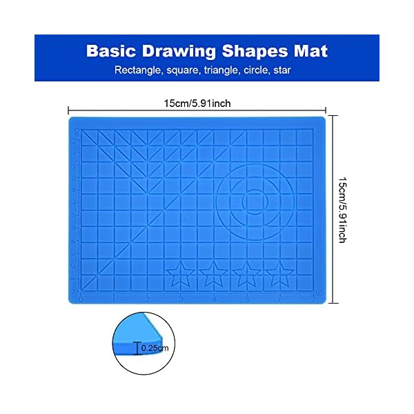SNAGAROG Tapis de Stylo 3D en Silicone+Modele Stylo 3D+Doigtier Caoutchouc Tapis de DÃ©coupe 3D Pen Mat Motif Mignon Tapis Bricolage Tapis d'Impression 3D pour Bricolage Stylo 3D DÃ©butant Enfant Adulte – Image 3