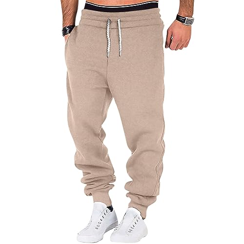 Mens Cargo Sweatpants Elastic Waist Pants with Pockets Baggy Drawstring Jogger Work Travel Pants