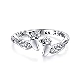 Miscarriage Ring Loss of Pregnancy Rings 925 Sterling Silver Loss Mommy of an Angel Memorial Jewelry Sympathy Gift for Women Mom (Miscarriage Ring)
