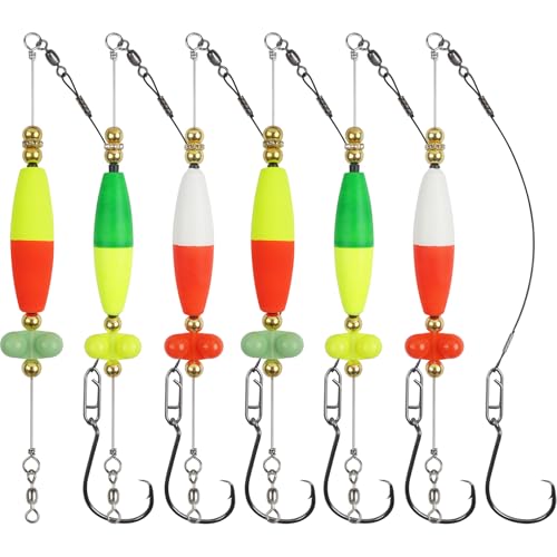 Catfish Rig Catfish Float Rigs Equipo de Pesca para Bagre con Cascabeles, Cuentas, Flotadores, Anzuelos en Círculo 6/0 8/0 Santee Cooper Rigs para Pesca en Río, Lago y Orilla