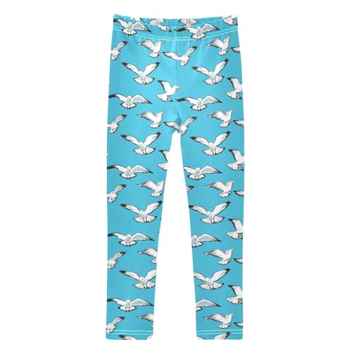 Girls Leggings Soft Toddler Ankle Length Bottoms Seagull Kids Dance Yoga Pants 4-10 Years