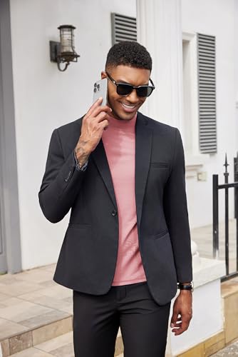 Image of COOFANDY Mens Mock Turtleneck Shirts Casual Premium Cotton Short Sleeve Shirt Basic Half Neck T-Shirts