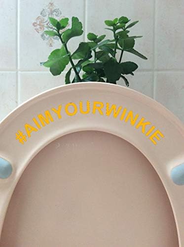 Hashtag Aim Your Winkie Novelty Funny Toilet Seat Sticker/Lid Decal Bathroom Décor (Black)