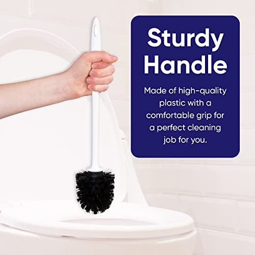 Image of Modern Toilet Brush and Holder, White Toilet Bowl Scrub Brush with Storage Caddy, Bathroom Cleaner. by Superio
