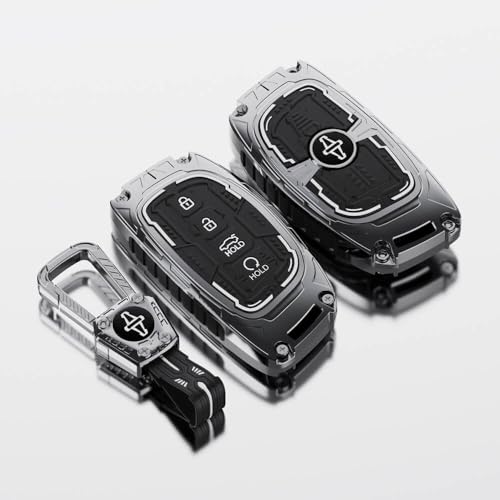 Image of Keyzone Iron Core Series Key Cover Compatible for Hyundai Exter, Venue, Elantra, Tucson, I20, Creta, Elite I20, Active I20, Aura, Verna 4s, Xcent, Alcazar 4b smart Key (Gunmetal)