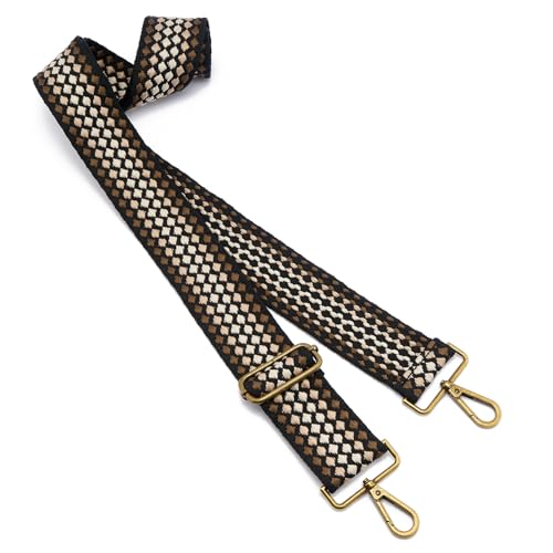 Image of ZOOEASS Bronze Buckles Purse Strap, 2 inch Wide Crossbody Handbag Strap Adjustable Replacement Shoulder Strap Vintage Embroidery