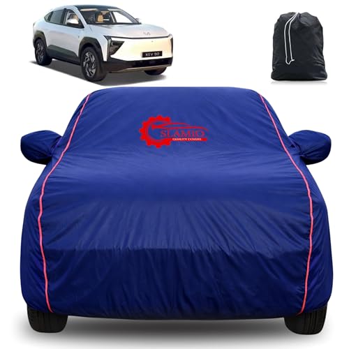 Image of 100% Waterproof Car Cover for Mahindra XEV 9e 2024-2026 Model | All-Weather, Dustproof & UV Protection | Heavy-Duty 3-Layer Fabric | Custom Fit with Mirror & Antenna Pocket | Navy Blue