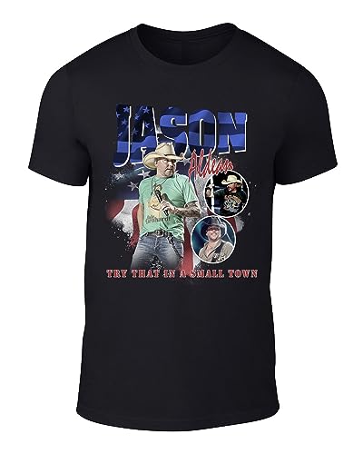 DeeTeeGee Black Aldean Small Town Bootleg Style T-Shirt Adult