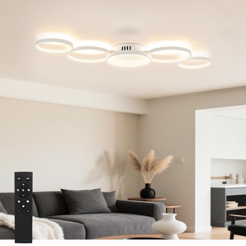 Plafonnier LED moderne 50W blanc réglable 3000K-6500K pour chambre