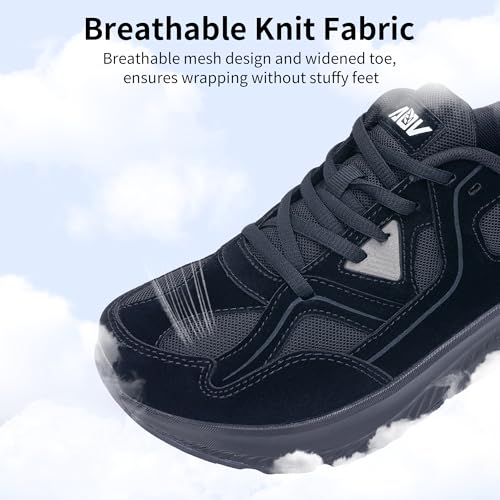 Image of Womens Wide Toe Box Walking Shoes with Arch Support Plantar Fasciitis Tennis Sneakers Orthotic Shoes for Pain Relief