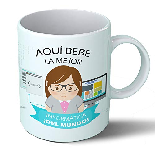 Planetacase - Taza Informática - Regalo Original Informáticos - Cerámica 330 mL - Taza Desayuno Apta para Microondas y Lavavajillas - Resistente a Lavados