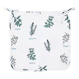 Galette de chaise Garrigue 39x39cm imprimée blanc