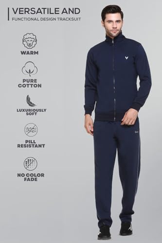 Image of GODFREY Zipper Track Suit For Man Winter Wear High Neck Cotton Tracksuit- Co ords For Men Regular Fit