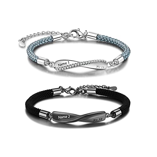 Jewelstruck Personalized Matching Bracelets for Couples Bracelets Custom Name His