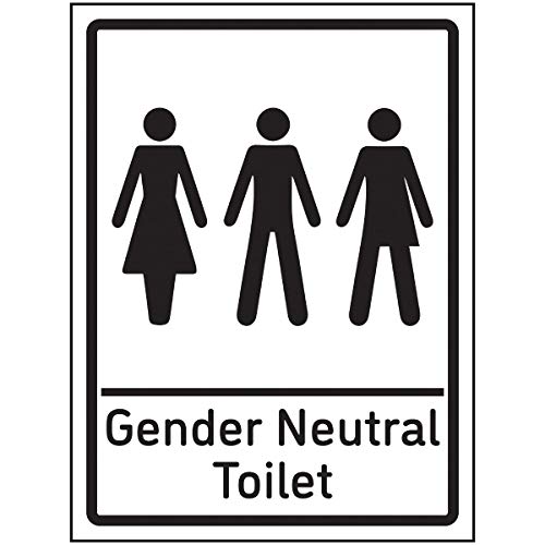 VSafety - Cartello per WC"Gender Neutral – 150 x 200 mm, in vinile autoadesivo