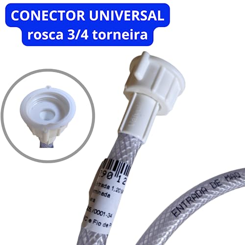 Mangueira Entrada Maquina de Lavar Roupa e Lavadora Louça - Entrada de Agua Universal SUNFLEX (1.20