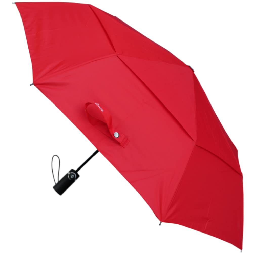 50MPH StormDefender Compact Windproof Strong Umbrella - Small Compact Umbrella - Vented Canopy - Folding Foldable Best for Auto Open and Close - Reinforced Fiberglass Frame