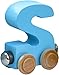Maple Landmark NameTrain Pastel Letter Car S - Made in USA (Blue)