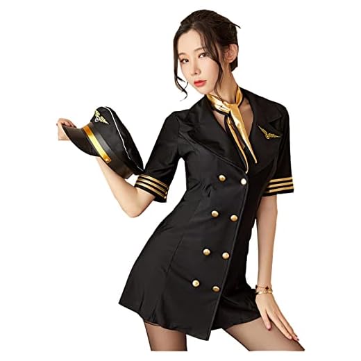 Juig Sexy Stewardess Uniform Cosplay Sexy Kostüme Uniform versauter Rock für Frauen exotische Kleider Dessous