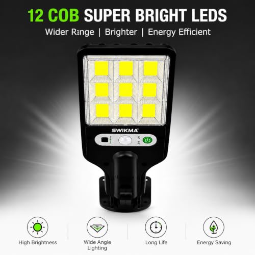 Image of SENTI 180W 10000LM Premium Solar Motion Sensor Wall Light | Outdoor Waterproof LED Light | Auto On /Off | IP65 Wireless Security Light for Garden, Gate, Balcony, Terrace & Pathway