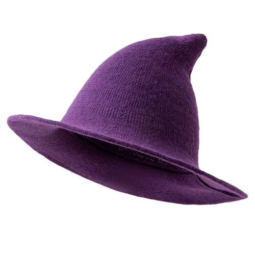 JOYEBUY Kids Girl Boy Witch Hat Wide Brim Foldable Hats (US Age 3 Years 12 Years Purple)