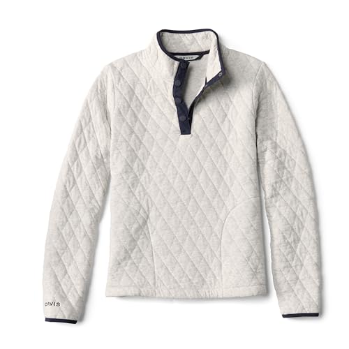 Orvis Outdoor Quilted Snap Women's Pullover Sweatshirt - Mockneck Style Sweatshirt For Women with Four-Snap Quarter Placket
